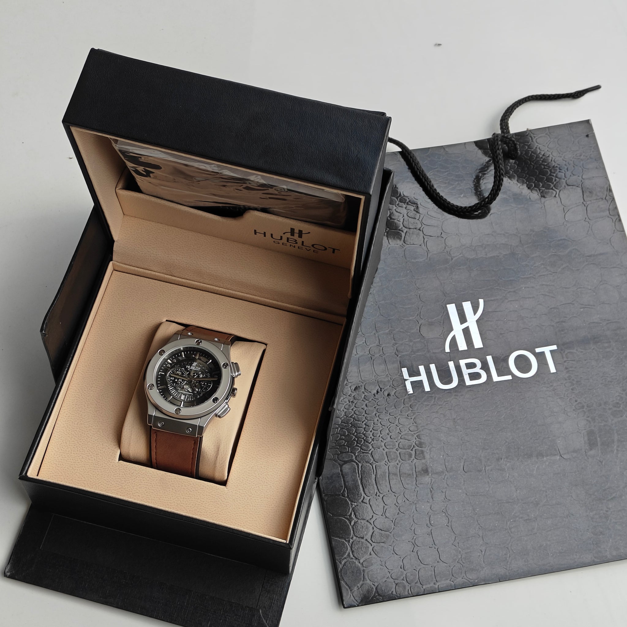 HB watch skeleton dial ( box separate charges)